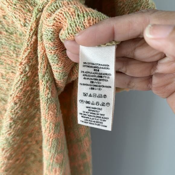 Free People Hooded Tunic Size Medium Color Cream and Orange Berkley - Picture 7 of 10